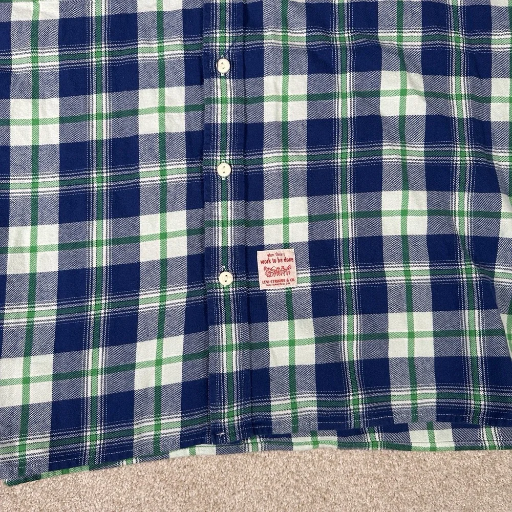 Levi's Long‎ Sleeve Plaid Button Down Shirt Men's XXL Relaxed Fit Overshirt